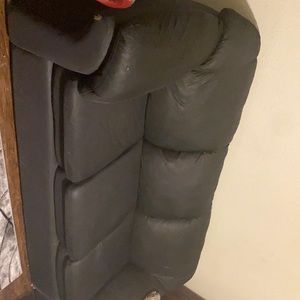 long 3 seat black couch